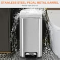 thumbnail image 5 of YRLLENSDAN Small Bathroom Trash Can with Lid, Step Trash Can with Foot Pedal, Stainless Steel Small Garbage Can for Bedroom Kitchen Office Dorm, Silver, 5 of 7