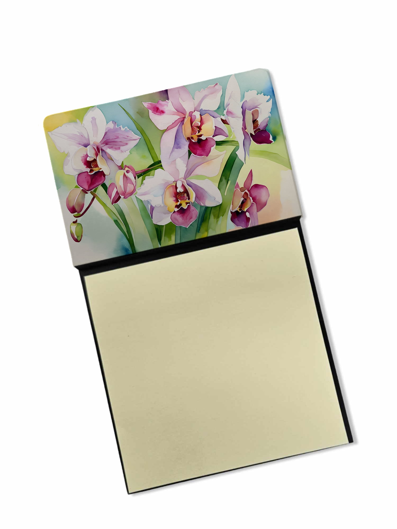 Orchids in Watercolor Sticky Note Holder 3.25 in x 5.25 in
