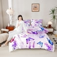 thumbnail image 4 of Homewish Teens Female Women Flying Gradient Butterflies Full Size Comforter Sets 3-Piece,Chic Purple Floral Flowers Bedding Comforter Set,Spring Garden Lightweight Bedding Sets, 4 of 8