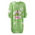 thumbnail image 4 of CharmCyan Women's Round Neck Casual Long Sleeve Plush Dresses Green L S, 4 of 6