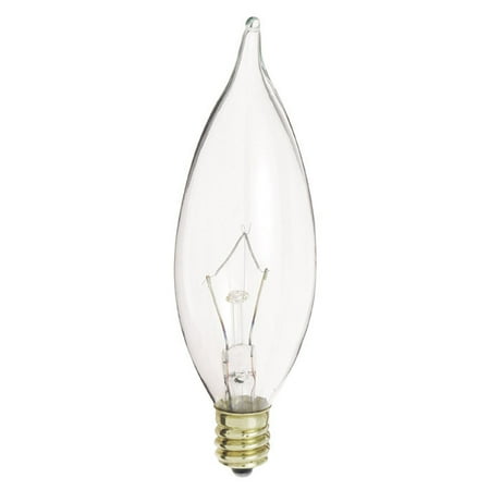 - Satco S3275 40W 120V CA9.5 Clear E12 Candelabra Base Incandescent bulb