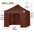 thumbnail image 6 of ABCCANOPY 10 ft x 10 ft Metal Pop-Up Commercial Canopy Tent with walls, Brown, 6 of 7