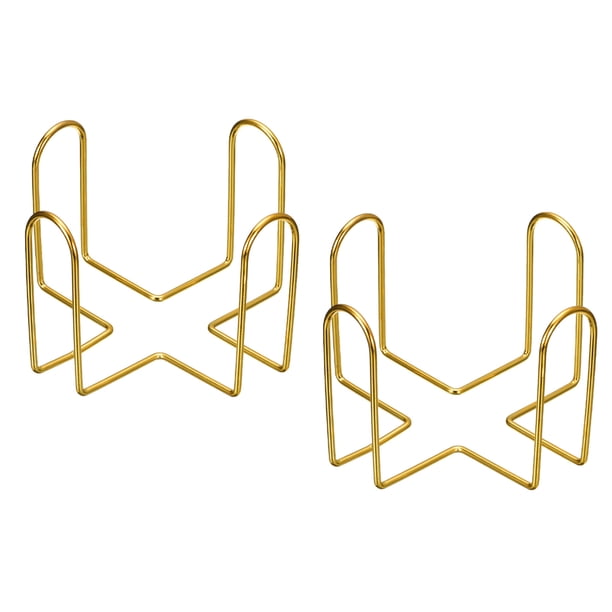 Portavasos, 2uds 2.17 - Hierro Metal Posavasos Almacenamiento Estante para Ambos Redondo y Cuadrado, Capacidad para 6 Posavasos (Oro)