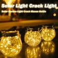 thumbnail image 4 of 2 Pack Solar Crackle Glass Ball Lanterns 30 Warm White LED Waterproof Outdoor Hanging Lights for Patio Yard Garden Pathway Decor  RLB, 4 of 19