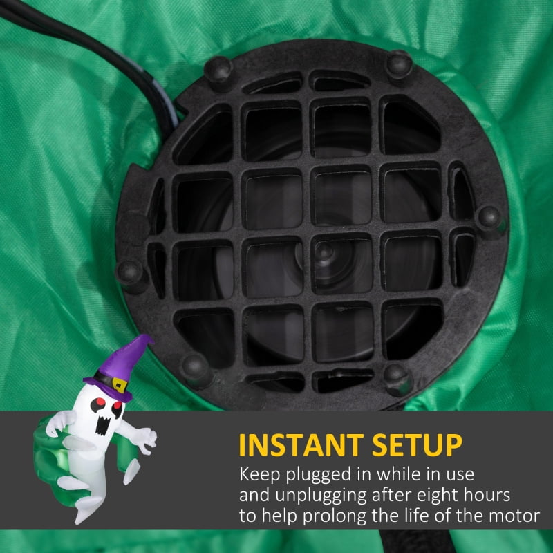 Alvantor Halloween Decoration Inflatable Window Ghost with LED Lights & Green Claw White/Purple 25.6"x25.6"x47.2"