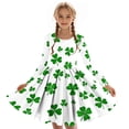 thumbnail image 4 of Lvshlubb Little Girl Dresses St. Patrick's Day Casual A Line Dress Cute Long Sleeve Princess Dress Size 4-14, 4 of 6