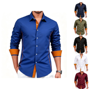 Lzobxe Mens Shirts Long Sleeve Dress Long Sleeve Collared with Pocket Casual Business Casual Tops,Size S-2XL