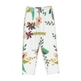 thumbnail image 4 of Disketp Pretty Floral With Leaves Print Women'S Comfy Pajama Pants Casual Drawstring Palazzo Lounge Wide Leg Pants, 4 of 9