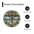 thumbnail image 4 of 12 Inch Wall Clock Battery Operated Silent Clock Decorative for Office, Kitchen, Outdoor, Living Room，Gold Dots Stripe Chic, 4 of 4