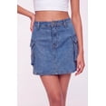 thumbnail image 3 of Women's Denim High Waisted Cargo Pocket Skirt, 3 of 4