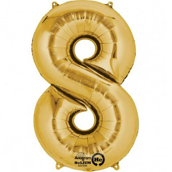 Mayflower Distributing 34" Gold Number 8 Shape Party Balloon