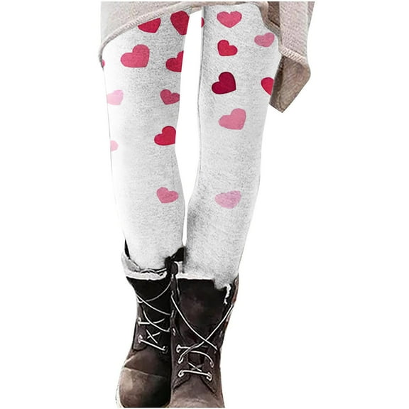 Kaemgyyd Leggings for Women High Waisted Full Length Workout Tights Valentine's Day Fashion Print Stretchy Bottom Pants