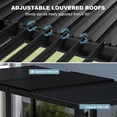 thumbnail image 5 of 10'×20' Outdoor Louvered Pergola, Aluminum Outdoor Louvered Pergola Patio with Adjustable Roof for Outdoor Deck, Backyard, Garden, 5 of 6
