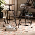 thumbnail image 4 of Bowery Hill Walnut Finished Wood and Black Metal 2-Piece Bar Stool Set, 4 of 6