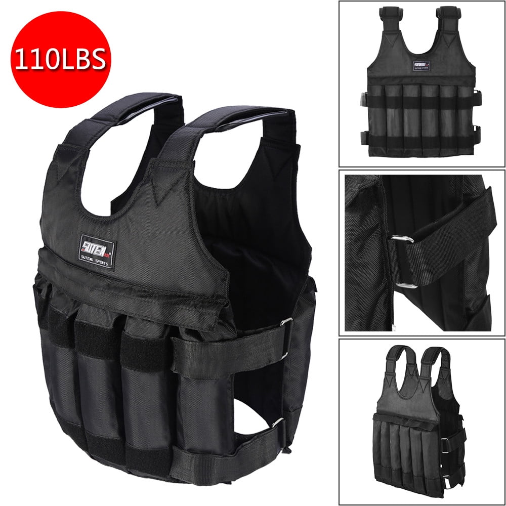 Adjustable Loading Weight Jacket Weighted Vest Protect & Shock Absorption Exercise Weightloading Waistcoat for Physical Fitness Losing Weight Exercising Agility