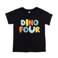 thumbnail image 4 of Dino Four Birthday Shirt for Boys & Girls Dinosaur 4th Birthday Party Tshirt for Kids Black Shirt 3T, 4 of 5