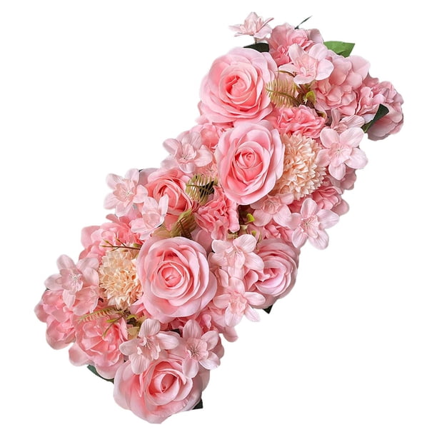 Injueey Paneles de pared de flores Wedding Road Citated Flowers Door Decor Pink Kits de decoración para fiestas Rosa