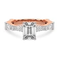 thumbnail image 4 of IGI Certified 1 Carat Emerald Shape Lab Grown Diamond Engagement Ring | 14K Rose Gold | Gizele Tapered Side Stone Diamond Ring | FG-VS1-VS2 Quality Friendly Diamonds, 4 of 7