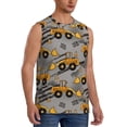thumbnail image 2 of Pofeuu Retro Excavator Print Men's Muscle T-Shirt, Sleeveless, Muscle Tank, Classic Muscle Tee Top For Men Casual Sleeveless Muscle T-Shirt Trendy Clothes-X-Large, 2 of 7