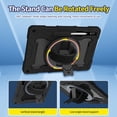 thumbnail image 5 of 3in1 Rotating Stand Case for Samsung Galaxy Tab S9+ 12.4 inch SM-X810 with Hand/Shoulder Strap, Shockproof Rugged, Black, 5 of 7
