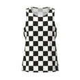 thumbnail image 4 of Gaeub Black and White Checkerboard Men's Athletic Tank Top, Workout Sleeveless Shirts, Running Tank Tops for Gym, Running, Training - X-Large, 4 of 9