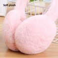 thumbnail image 7 of Opolski Winter Earmuff Foldable Plush Horn Decoration Solid Color Fluffy Keep Warm Thick Unisex Costume Prop Lady Winter Ear Cover Winter Headdress Pink Purple, 7 of 7