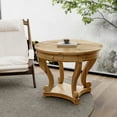 thumbnail image 2 of LUCKHAO Round Large Side Table End Table with 2 Drawer Storage Space for Living Room, Modern Farmhouse Wood Circle Coffee Table Side Table End Table, 2 of 10