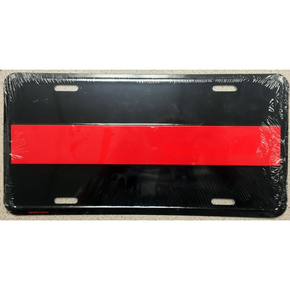 Red Line Firefighters First Responder Lives Matter Metal License Plate