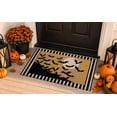 thumbnail image 3 of Dpityserensio Halloween Doormat Black Bat and Moon with Striped Border Non-Slip Washable Indoor Outdoor Rug, Vintage Fall Decor, 3 of 9
