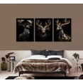 thumbnail image 3 of 3pcs Black Gold Elk Canvas Wall Art Modern Deer Theme Posters Prints Paintings Wildlife Pictures Wall Decor for Bedroom Living Room Office Bathroom Decoration Unframed, 3 of 6