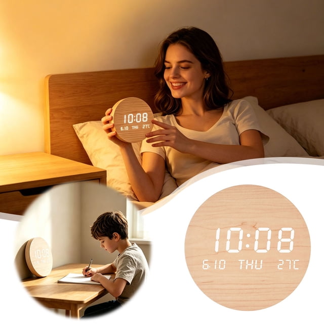 Tong Digital Wall Clock Large Display Battery Operated Silent Non Ticking Easy Read For Living Room Bedroom Classroom Kitchen