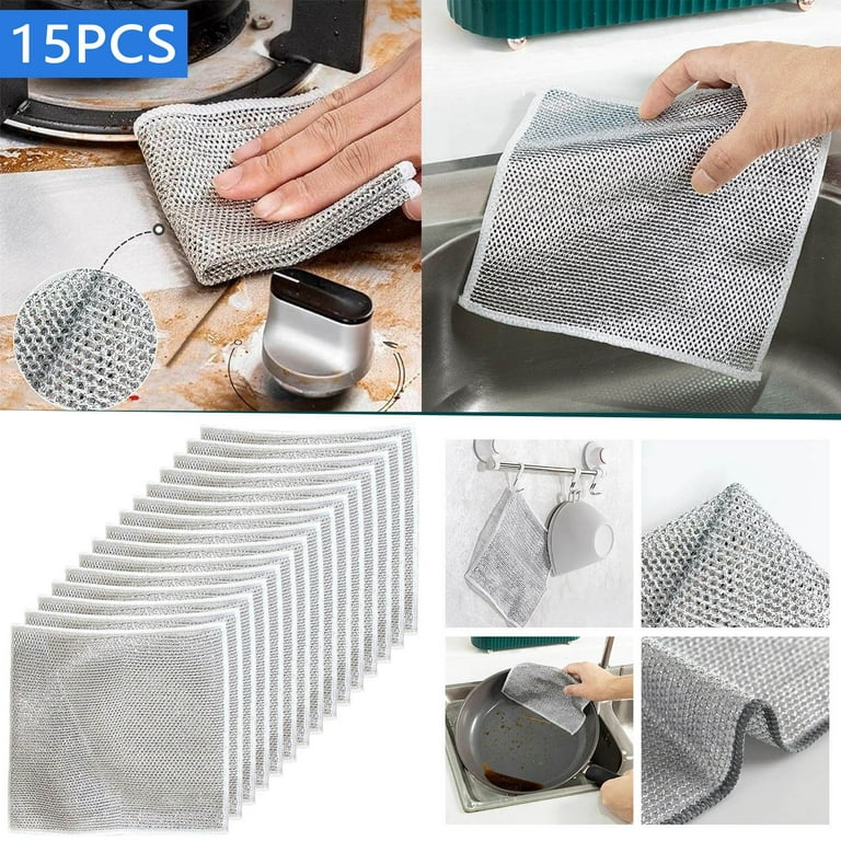 Wire Miracle Cleaning Cloths, Multipurpose Wire Miracle Cleaning Cloths,  Wire Miracle Cleaning Cloths, Multipurpose Wire Dishwashing Rags for Wet  and