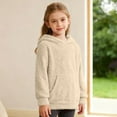 thumbnail image 4 of BLVB Kids Girls Fuzzy Fleece Pullover Hoodies Sherpa Sweatshirt Casual Loose Fall Winter Outfits with Pockets 4-14 Years, 4 of 7