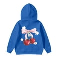thumbnail image 2 of MUXiin Girl's Cherry Graphic Hoodie Long Sleeve Hooded Sweatshirt Cute Pullovers Tops for 7-8 Years,Blue, 2 of 3