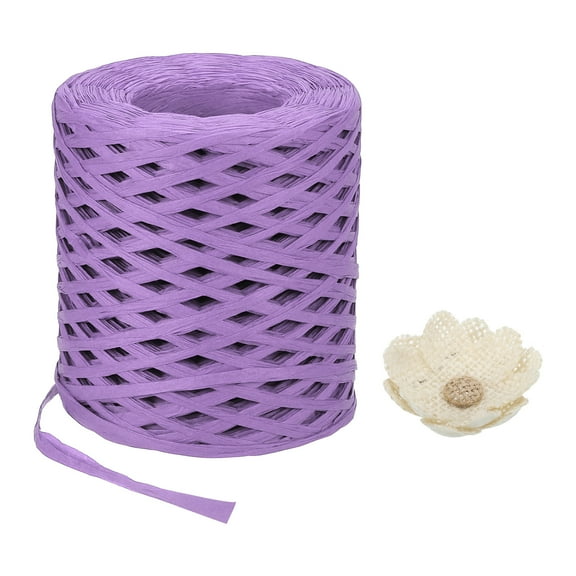 Uxcell Raffia Paper Craft Ribbon 200m/656ft Raffia Ribbon Raffia String Kraft Packing for Gift Wrapping, Crafting Supplies (Purple)