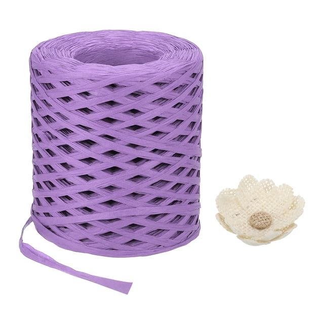 Cinta de papel de rafia Uxcell 200m/656ft Cinta de rafia Hilo de kraft para envolver regalos, suministros de manualidades (Púrpura)