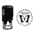 thumbnail image 1 of Printtoo Custom Round Butterfly Design Self Inking Return Address Rubber Stamp Personalized Stamper-Black, 1 of 4