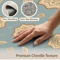 thumbnail image 6 of ODIKA 4'x6' Beige Blue Slate Motif Washable Area Rug Intricate Geometric Floral Design Pet Friendly, Non-Shedding for Bedroom, Reading Nook, 6 of 7