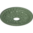 thumbnail image 3 of Ekena Millwork 18"OD x 3 1/2"ID x 1 3/8"P Warsaw Ceiling Medallion (Fits Canopies up to 3 1/2"), Hand-Painted Athenian Green, 3 of 6