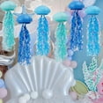 thumbnail image 6 of Mermaid Birthday Decorations, Jellyfish Paper Lanterns Hanging Jellyfish Decorations for Mermaid Baby Shower Under The Sea Blue Party Decorations Pack of 6 (Blue), 6 of 14