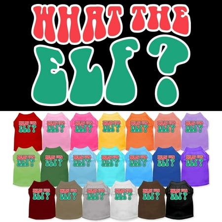 Christmas Pet Dog and Cat Shirt Screen Printed What The Elf