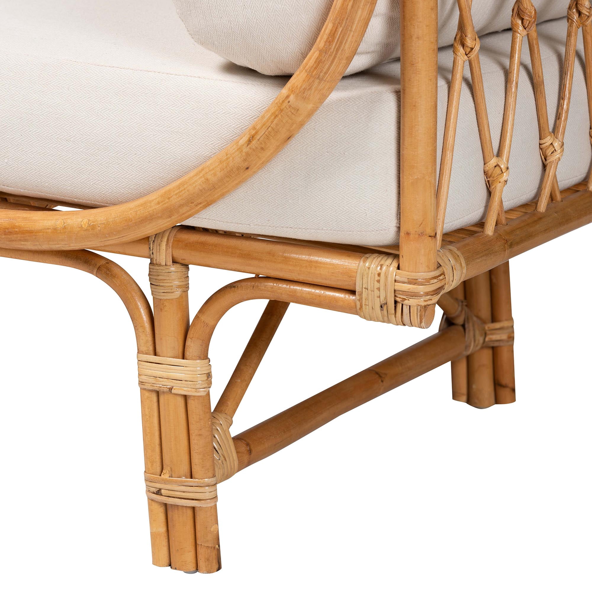 bali & pari Bohemian Upholstered Twin Daybed, Natural Brown