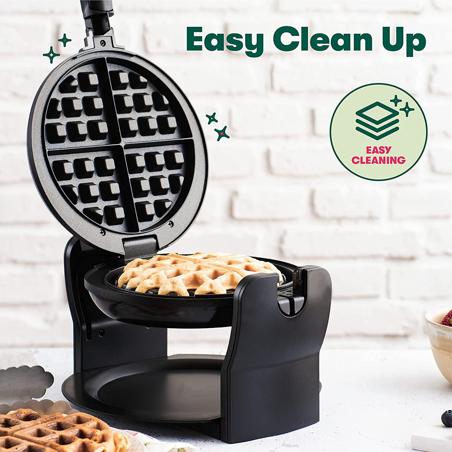 kris double rotating waffle maker
