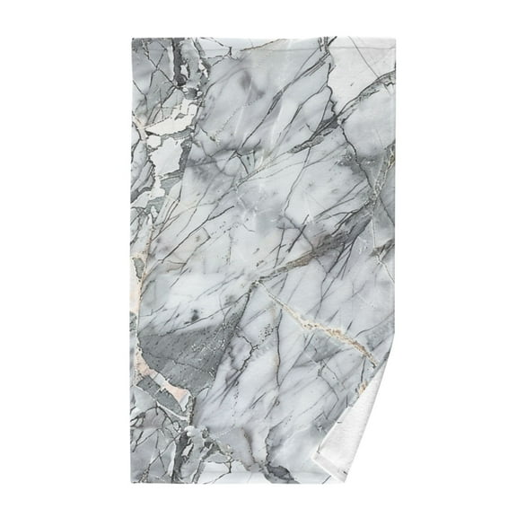 Grey Marble Pattern Cotton Face Towels Absorbent Hand Towel Soft Bathroom Towel for Kitchen Hotel Decoration