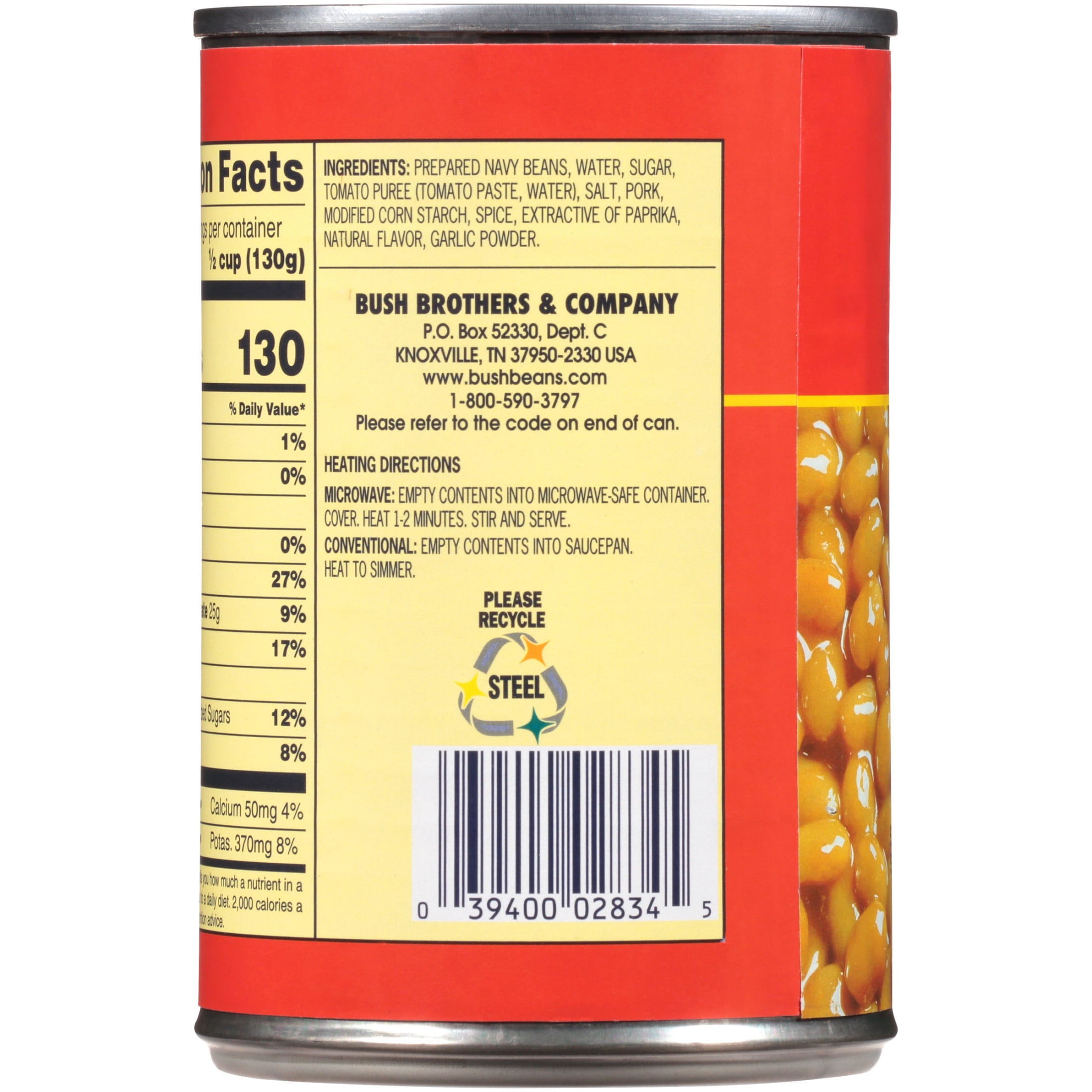 Bush's Showboat Pork and Beans, Canned Beans in Tomato Sauce, 15 oz