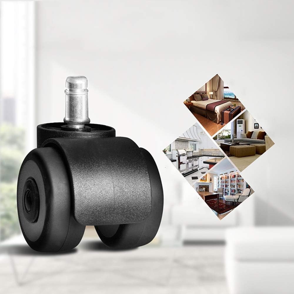 Gamvdout Office Chair Castors Double Bearing Swivel Castor Wheels Silent Polyurethane Furniture 50mm With M11 Thread Set Of 5