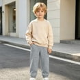 thumbnail image 3 of Boys Girls Sweatpants Elastic Waist Jogger Sports Pants with Pockets Straight Leg Ankle Cuff Bottoms for Outdoor Exercise, 3 of 9