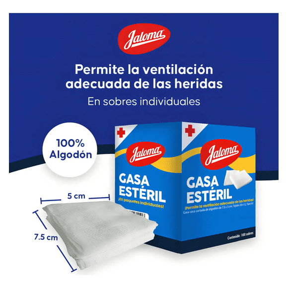 Gasa Esterilizada 7.5 X 5 Cm C/100 Pz Jaloma