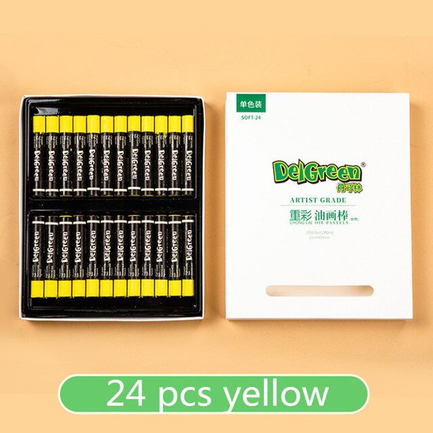 Delgreen Professional Soft Oil Pastel Set White/skin/black color Oil Painting Crayon Stick Pen For Student Drawing Art Supplies He Qiyong unisex