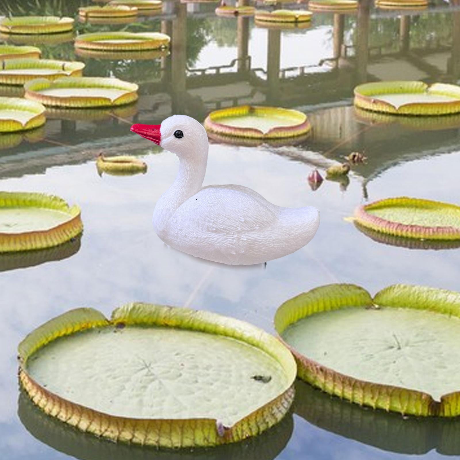 oshhni Swan Decoy Outdoor Figurine Deterrent Swimming Sculpture Garden Statue Goose Decoration for Outside Lake Pond Fields 20cmx11cmx7cm